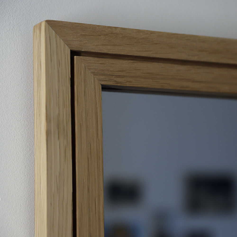 Miroir carré en chêne massif